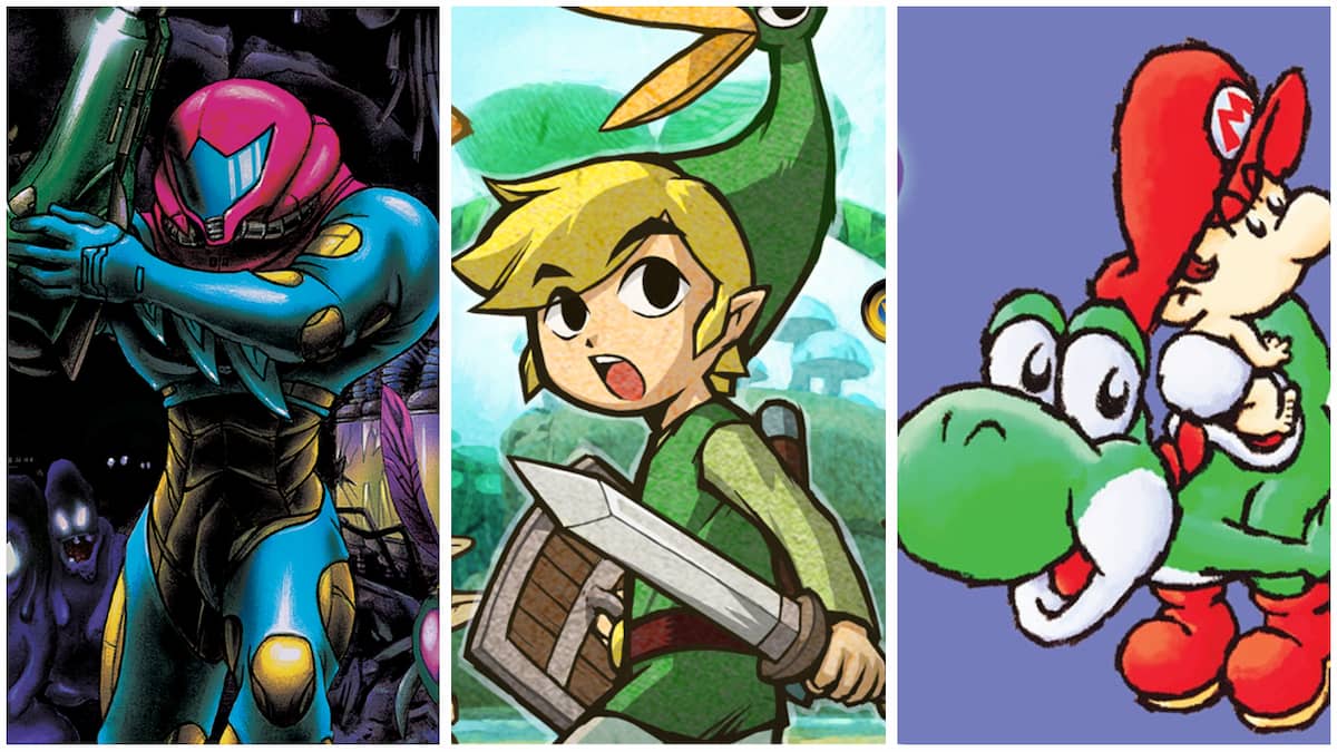 Samus, Link, Yoshi, and Baby Mario