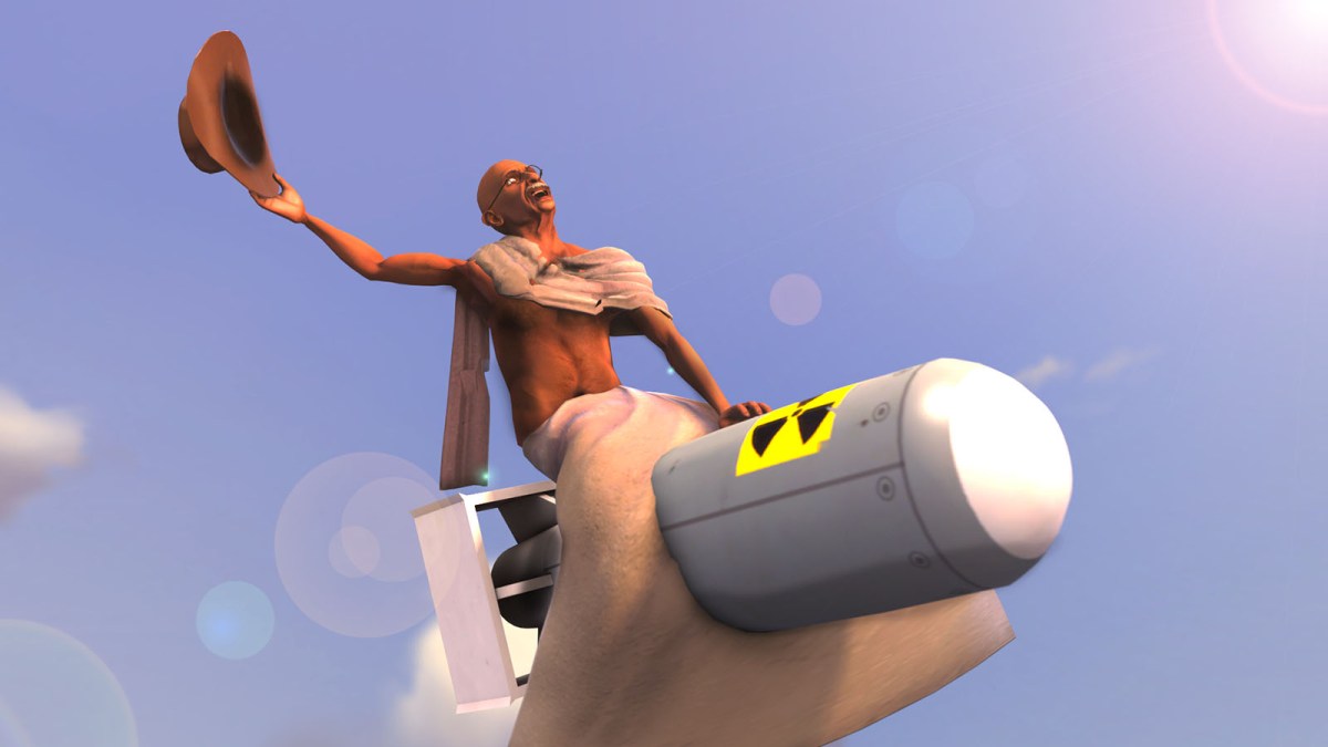 Gandhi riding a nuke in civilization